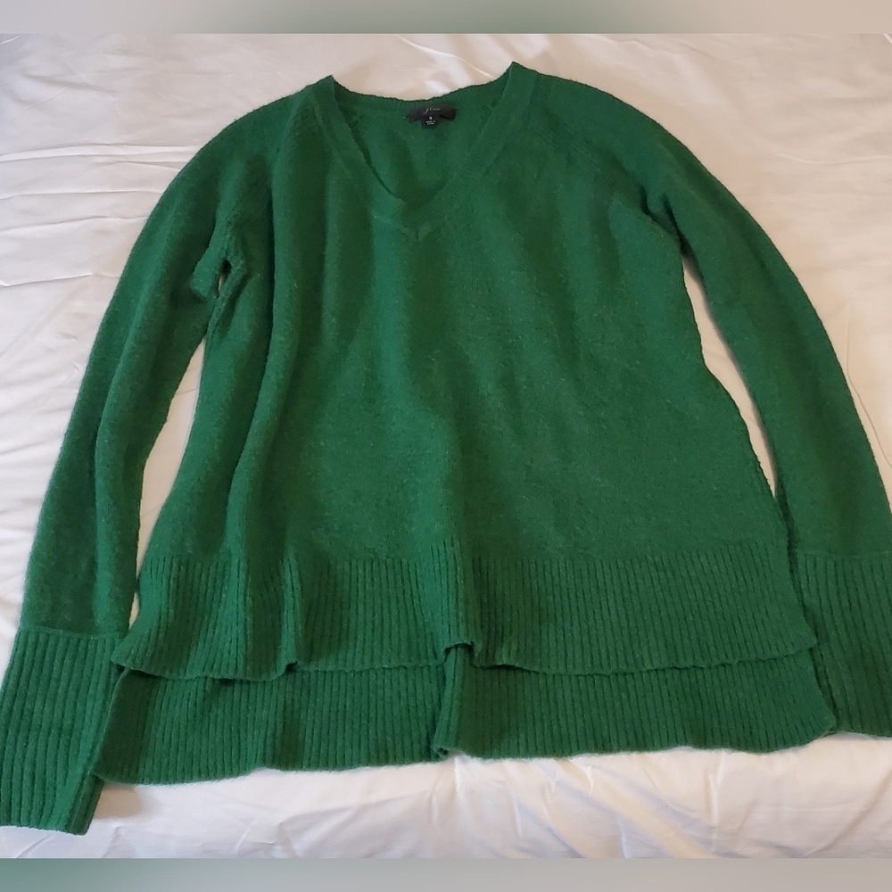 J.CREW Green V-Neck Women's Sweater - Picture 8 of 9